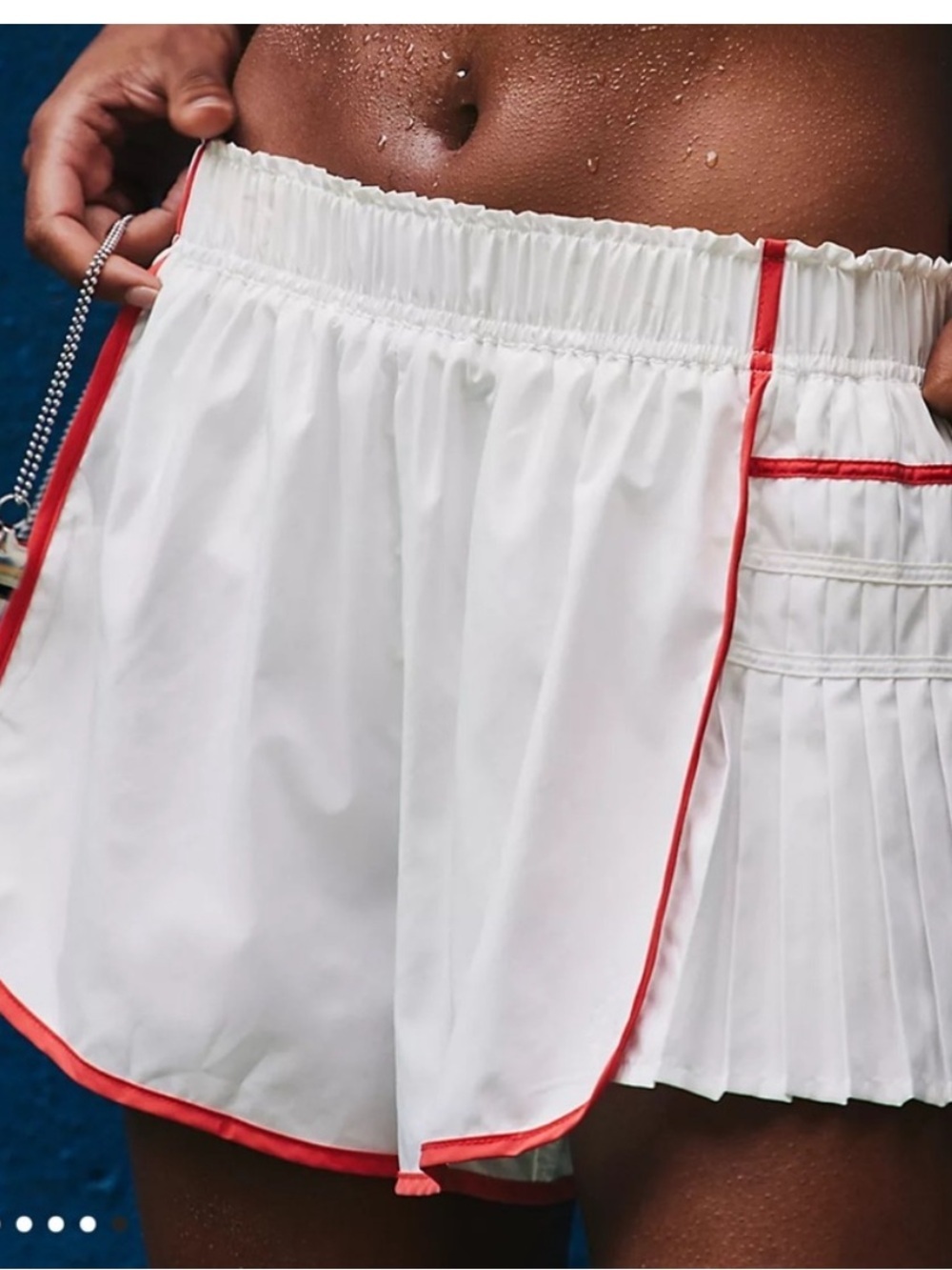 Free People Movement Easy Tiger Shorts white combo red XL